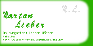 marton lieber business card