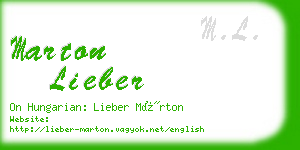 marton lieber business card